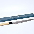 青紙柳刃包丁240mm　本霞研ぎ　水牛八角柄