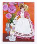 Doll＆flowersアネモネ、絵画、油絵、美術品