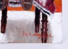 Doll＆flowers向日葵、絵画、油絵、美術品