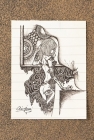 「憂鬱」、絵画、日本画家、美術品、芸術